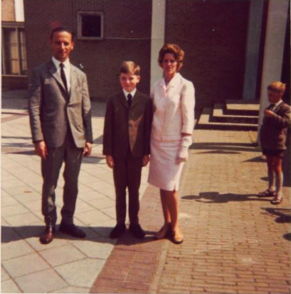 Marietje Verbeek her husband Nico Verbeek and godson Toon Verbeek, around 1964